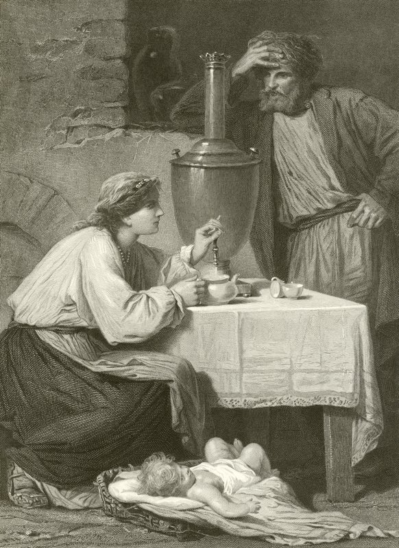 En russisk bondes hjem af Adolphe Yvon