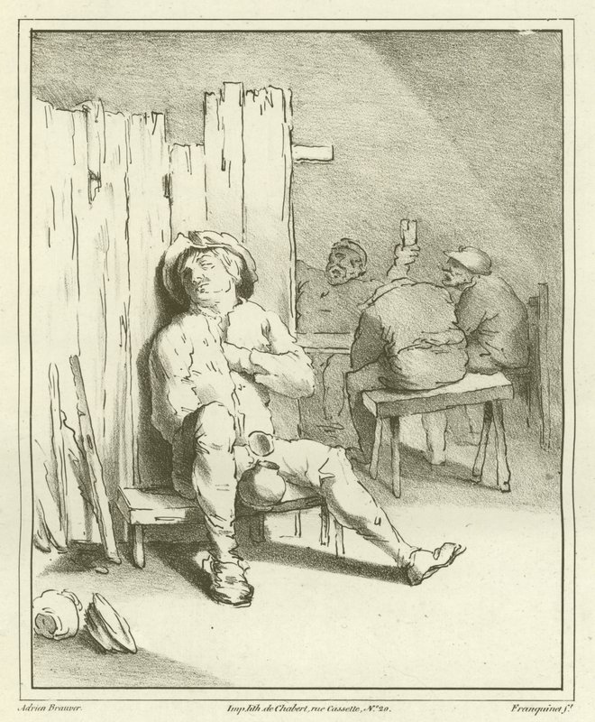 En sovende drukkenbolt af Adriaen Brouwer