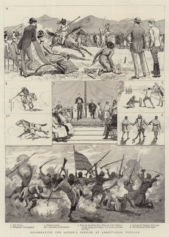 Fejring af dronningens jubilæum i Abbottabad, Punjaub af Adrien Emmanuel Marie