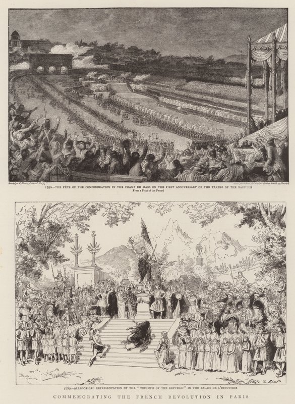 Til minde om den franske revolution i Paris af Adrien Emmanuel Marie