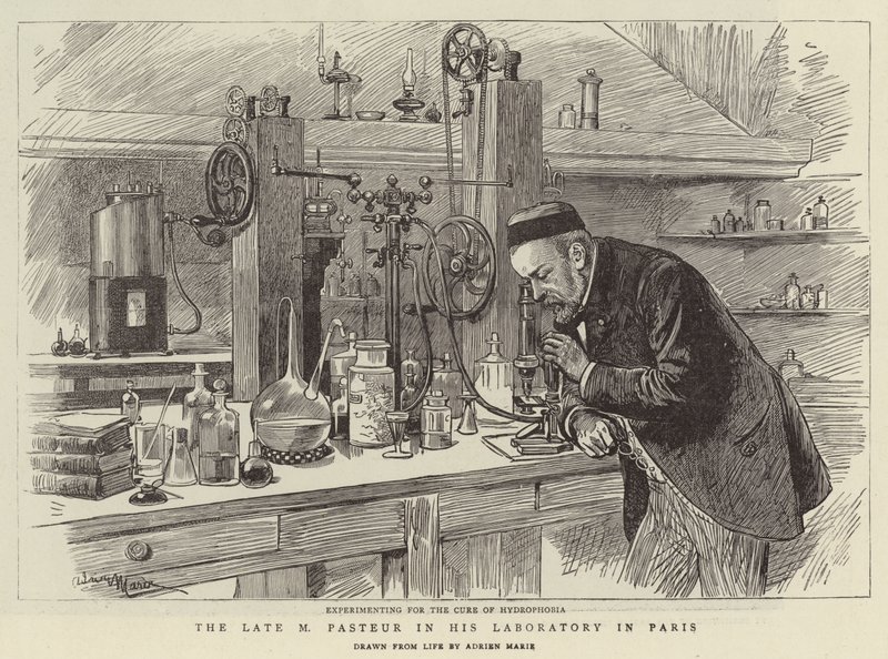 Den afdøde M. Pasteur i sit laboratorium i Paris af Adrien Emmanuel Marie