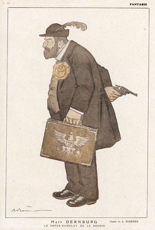 Bernhard Dernburg, tysk politiker og bankmand (farve litho) af Adrien Barrere