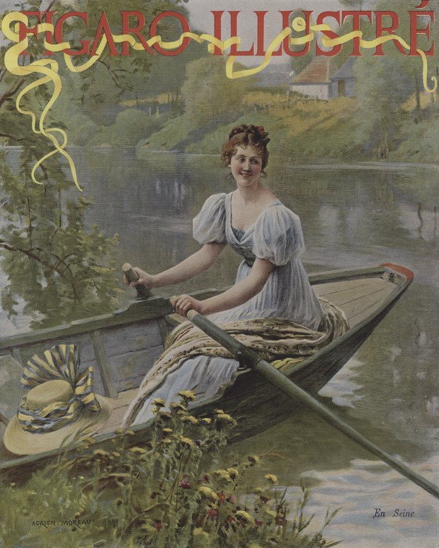 En Seine (På Seinen). Forside af Le Figaro Illustre, juli 1895 af Adrien Moreau