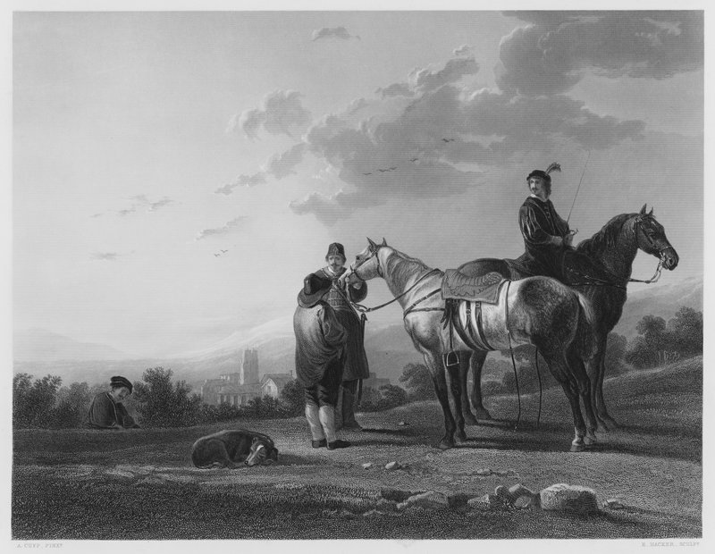 Troopers, fra billedet i Den Kongelige Samling (stik) af Aelbert (after) Cuyp