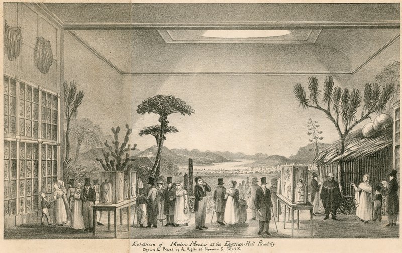 Udstilling af det moderne Mexico i Egyptian Hall, Piccadilly, London af Agostino Aglio
