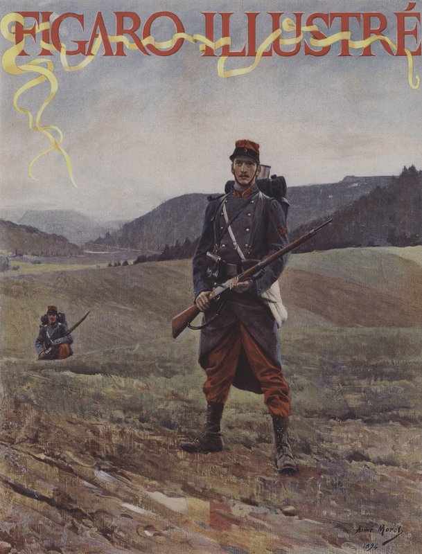 Dobbelt Sentinel. Forside af Le Figaro Illustre, april 1894 af Aime Nicolas after Morot