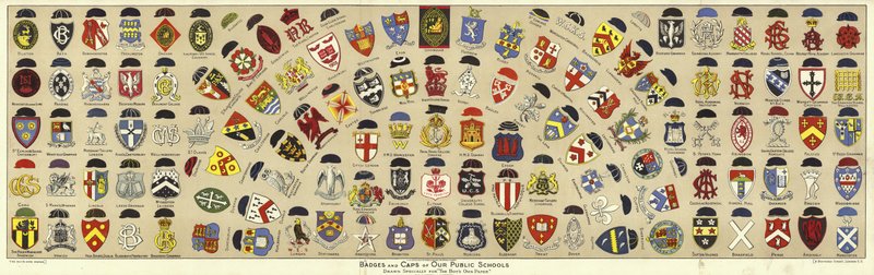 Badges og kasketter fra britiske offentlige skoler af Albert Lambert