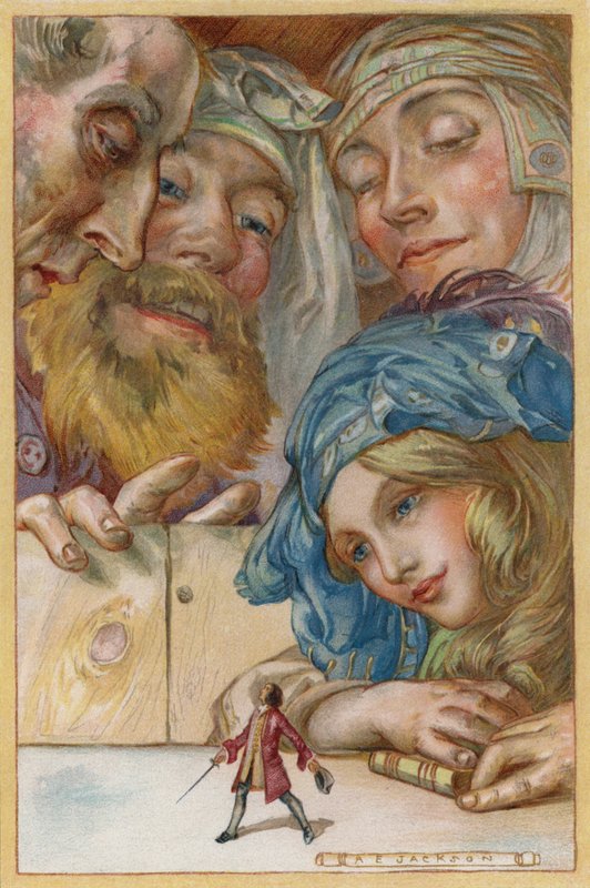Jeg gik rundt på bordet, som pigen befalede (chromolitho) af Albert Edward Jackson
