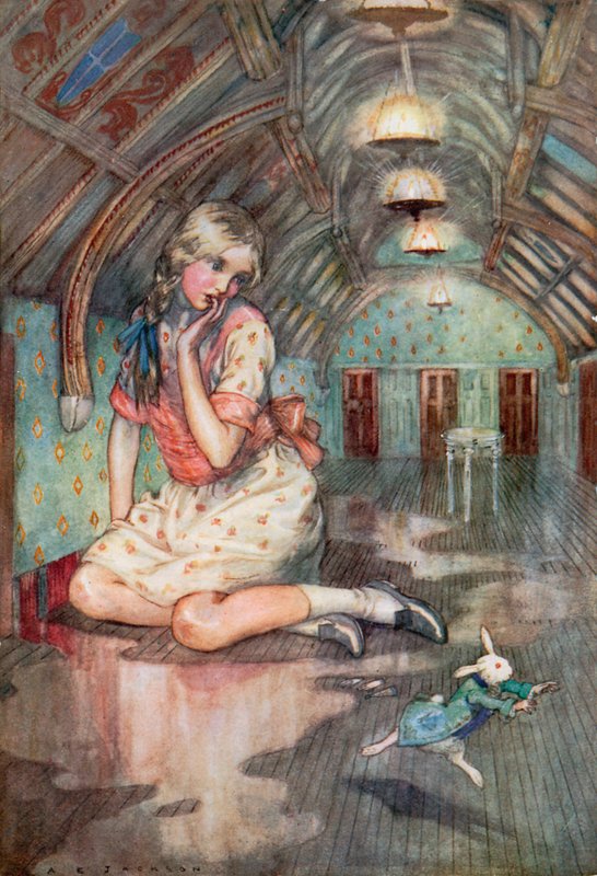 Illustration til Alice in Wonderland (Color Litho) af Albert Edward Jackson