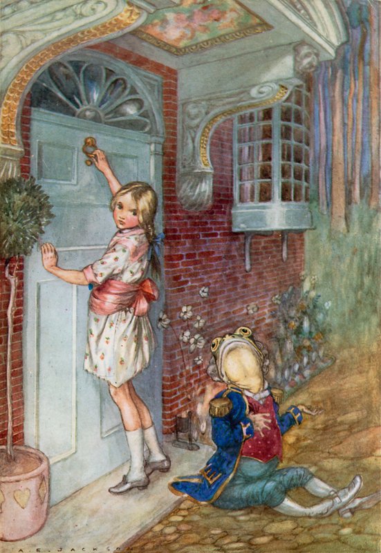 Illustration til Alice i Eventyrland (farve litho) af Albert Edward Jackson
