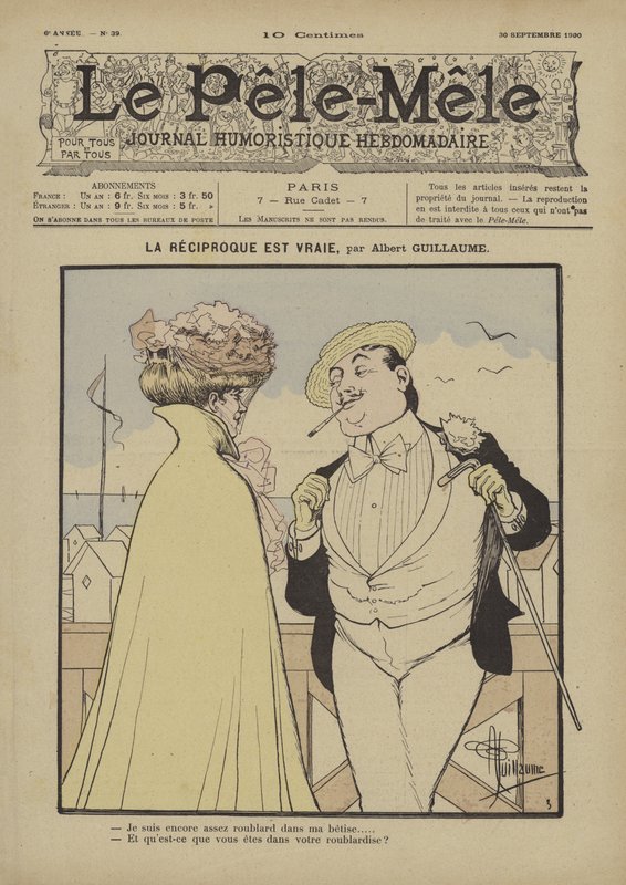 Det modsatte er sandt. Illustration til Le Pele-Mele, 1900 af Albert Guillaume