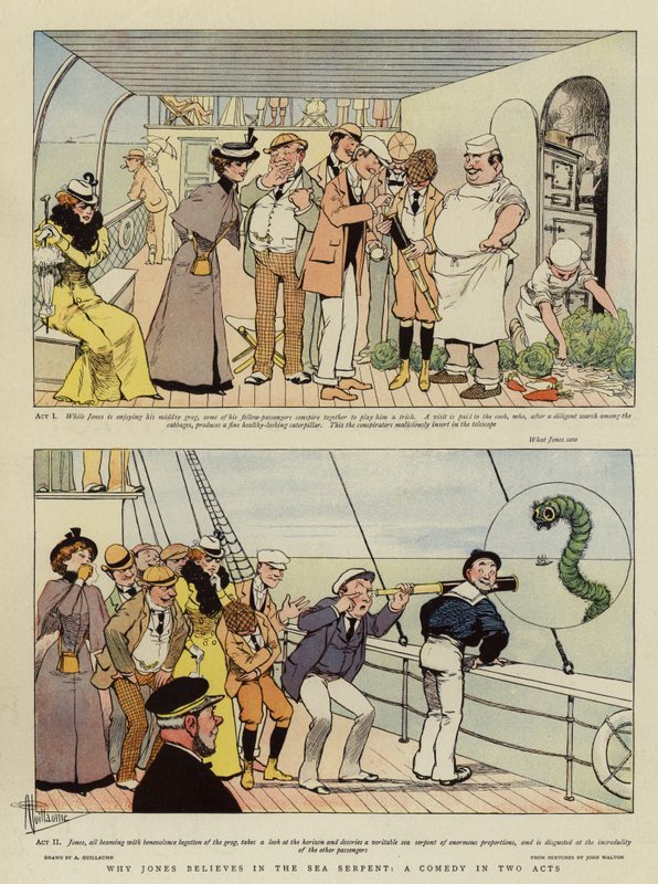 Hvorfor Jones tror på søormen, en komedie i to akter (chromolitho) af Albert Guillaume