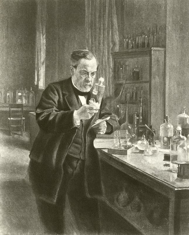 Dr. Louis Pasteur i sit laboratorium (dybtryk) af Albert Gustaf Aristides Edelfelt