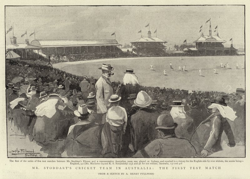 Mr Stoddarts Cricket Team i Australien, den første testkamp af Albert Henry Fullwood