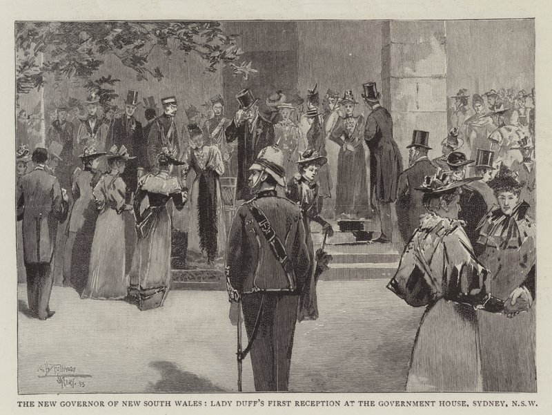 Den nye guvernør i New South Wales, Lady Duffs første reception i regeringshuset, Sydney, New South Wales af Albert Henry Fullwood