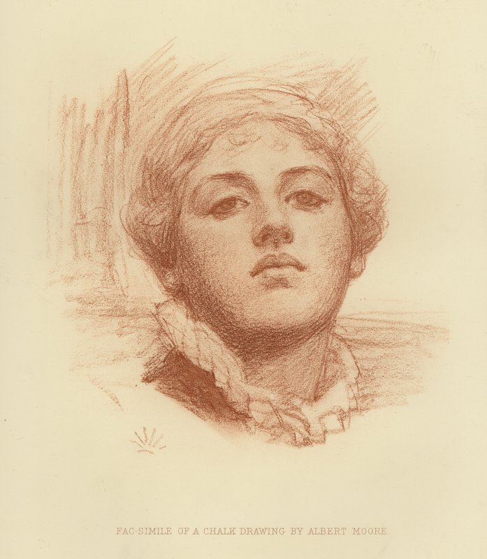 Faksimile af en Kridttegning (gravering) af Albert Joseph (after) Moore