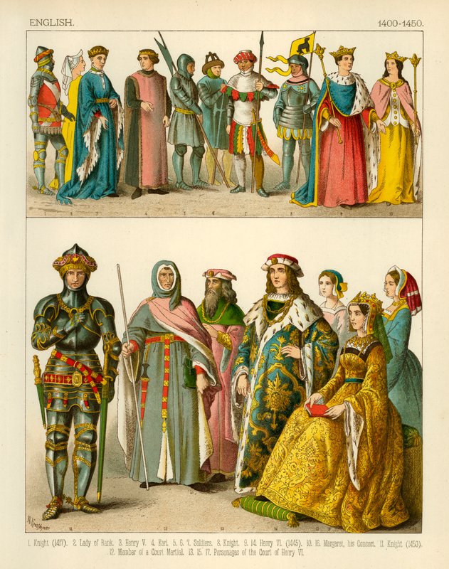Engelsk Kostume 1400-1450 af Albert Kretschmer