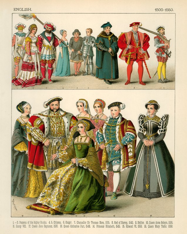 Engelsk kostume 1500-1550 af Albert Kretschmer