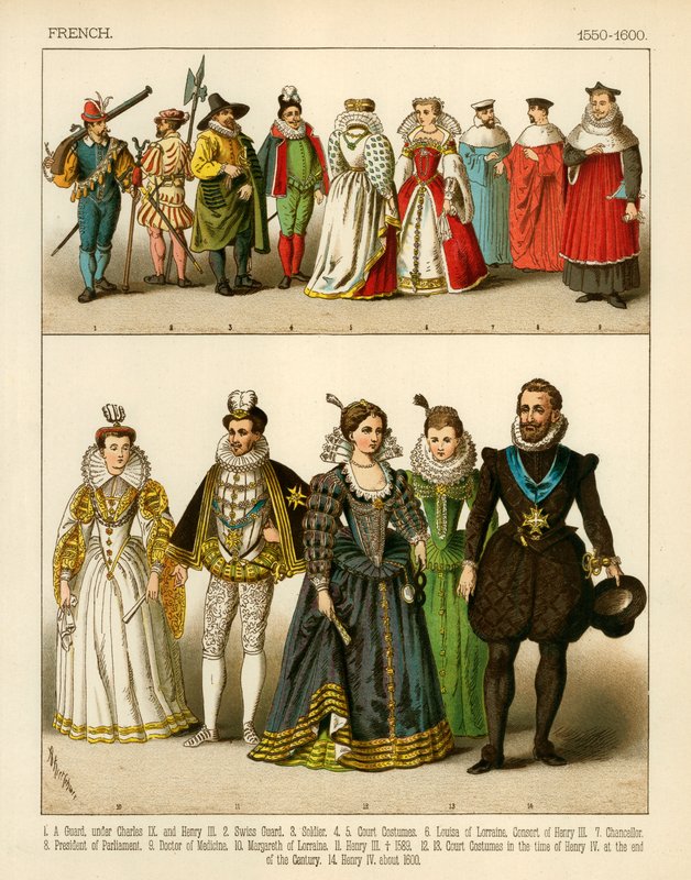 Fransk kostume 1550-1600 af Albert Kretschmer