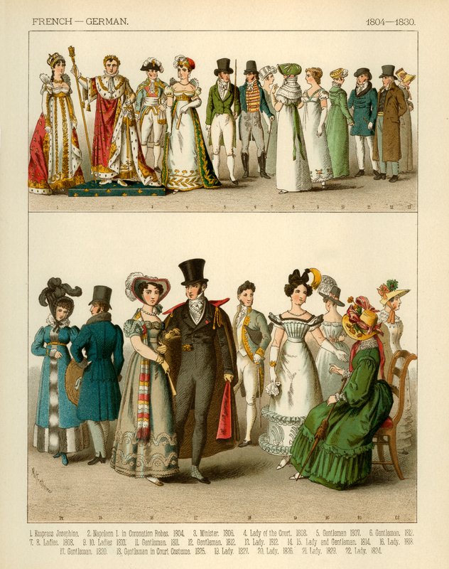 Franske og tyske Kostumer 1804-1830 af Albert Kretschmer