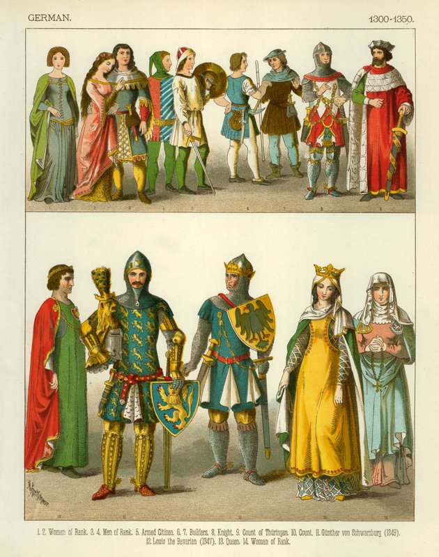 Tysk Kostume 1300-1350 af Albert Kretschmer