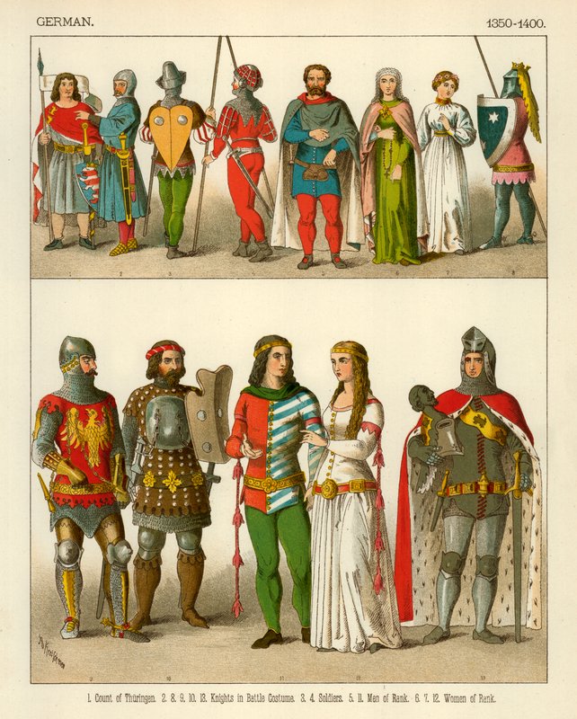 Tysk Kostume 1350-1400 af Albert Kretschmer