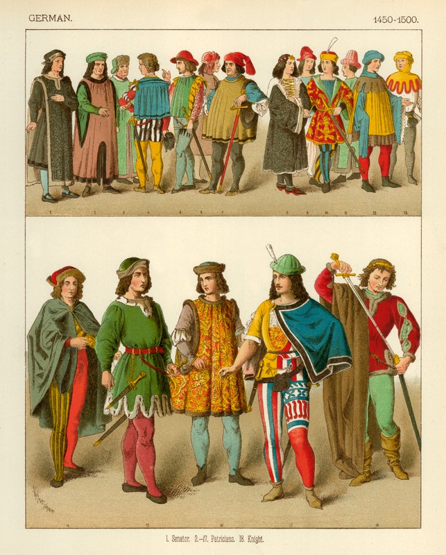 Tysk Kostume 1450-1500 af Albert Kretschmer