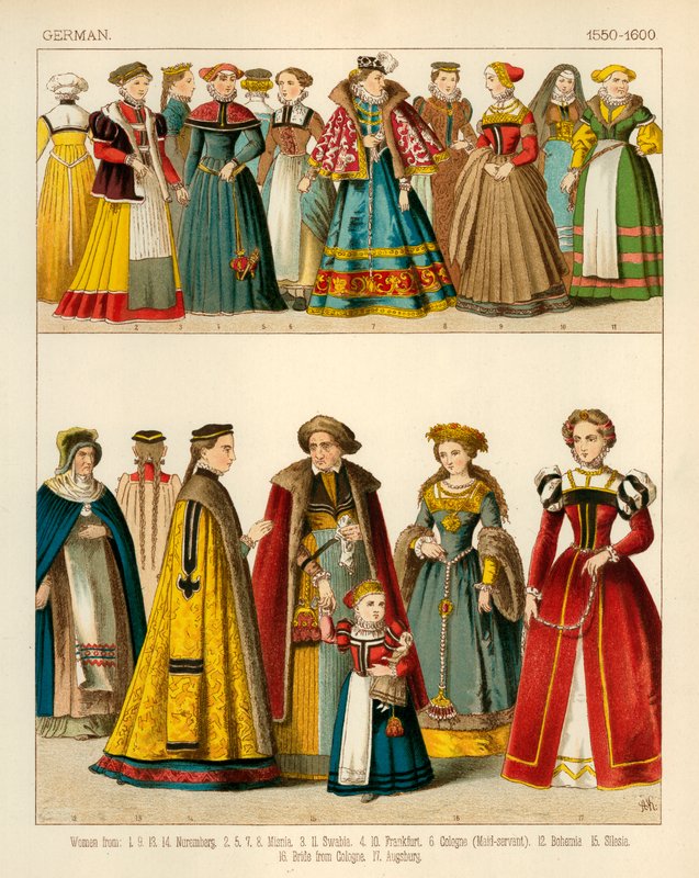 Tysk Kostume 1550-1600 af Albert Kretschmer