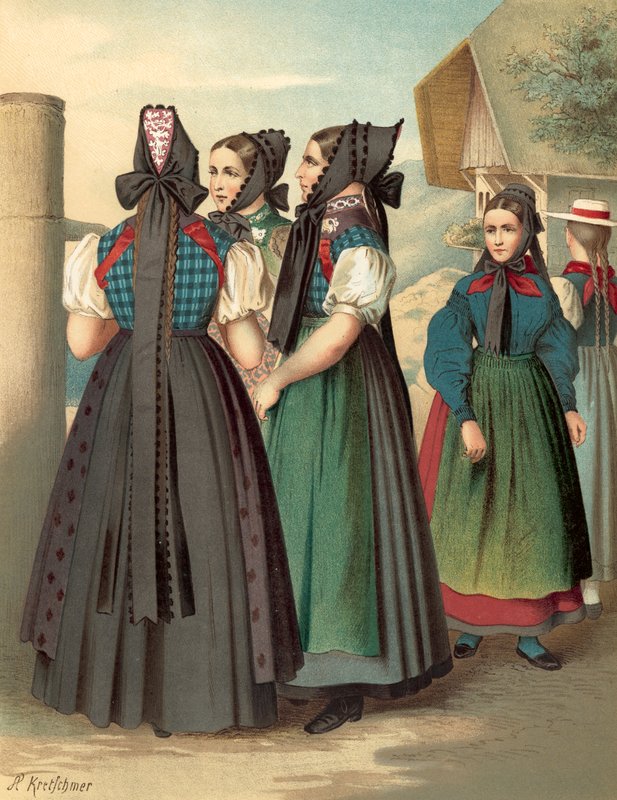 Tysk kostume, Baden, Simonswald-Waldkirch-Donaueschingen af Albert Kretschmer