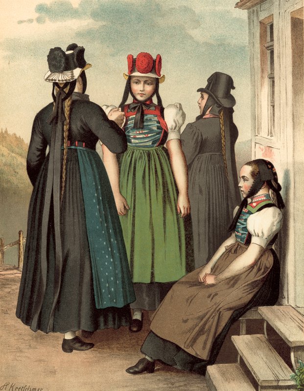 Tysk kostume, Baden, St Georgen, Tennenbronn af Albert Kretschmer