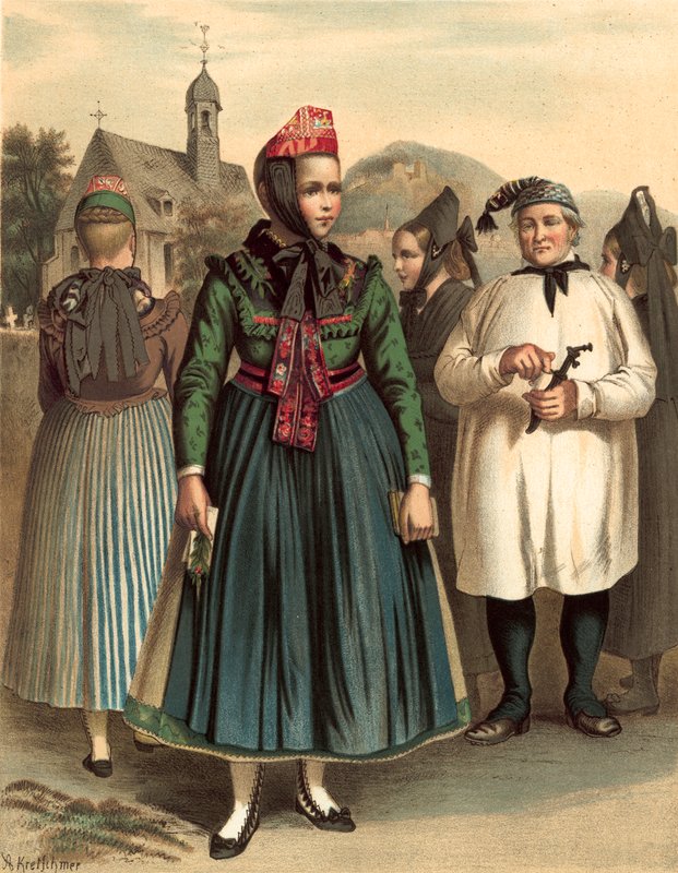 Tysk kostume, Chur-Hessen, omkring Marburg af Albert Kretschmer