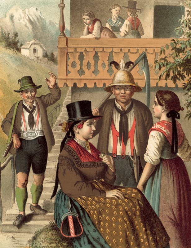 Tysk kostume, Østrig, Pinzgau af Albert Kretschmer