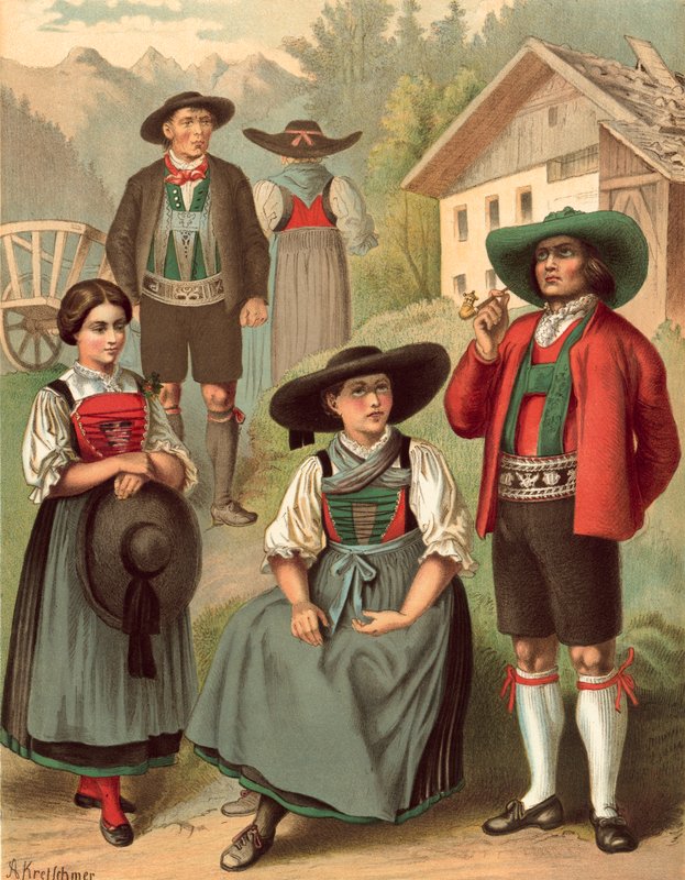 Tysk kostume, Tyrol Sarnthal af Albert Kretschmer