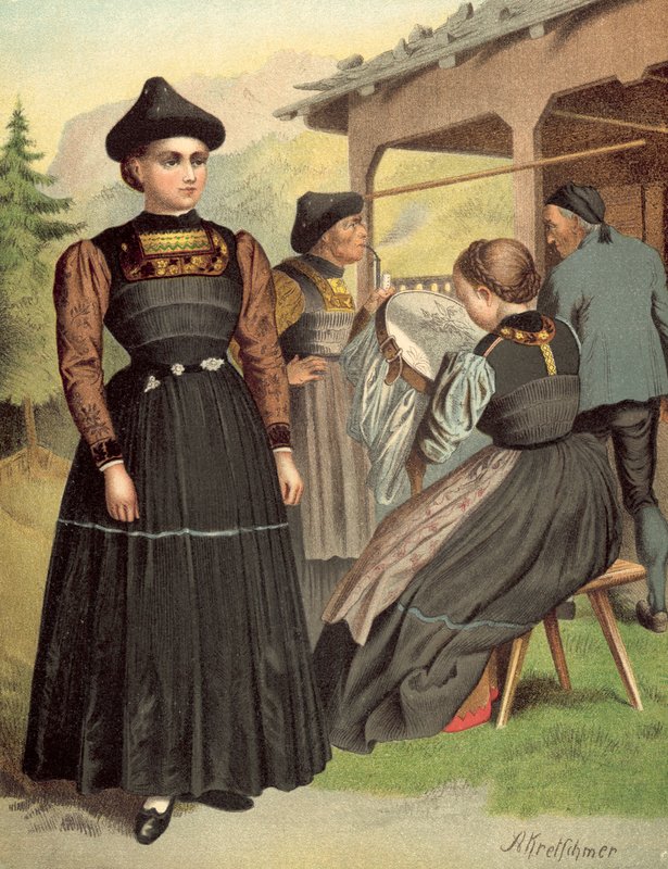 Tysk kostume, Vorarlberg, Bregenzerwald af Albert Kretschmer