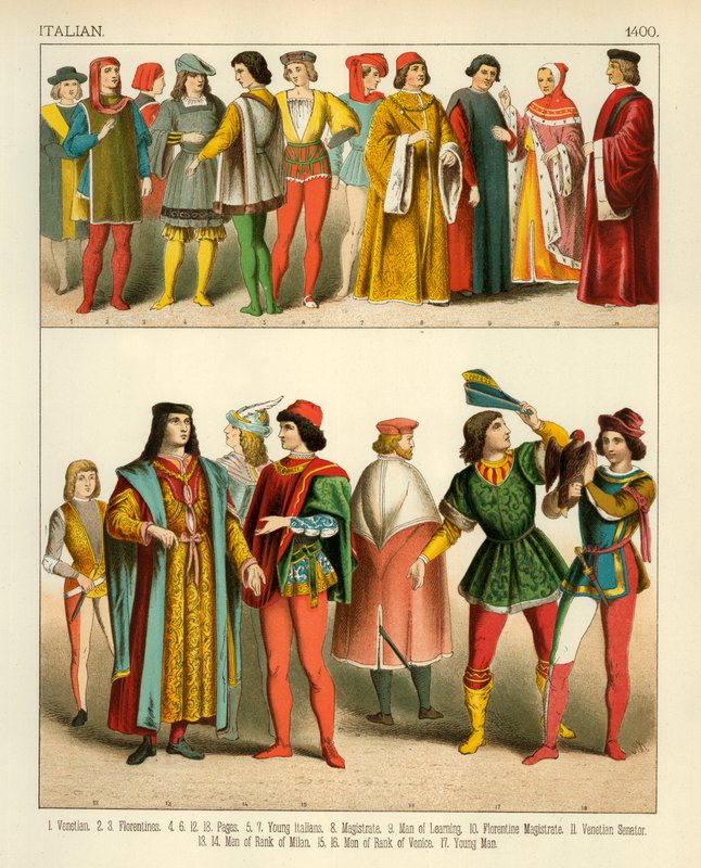 Italiensk kostume 1400 af Albert Kretschmer
