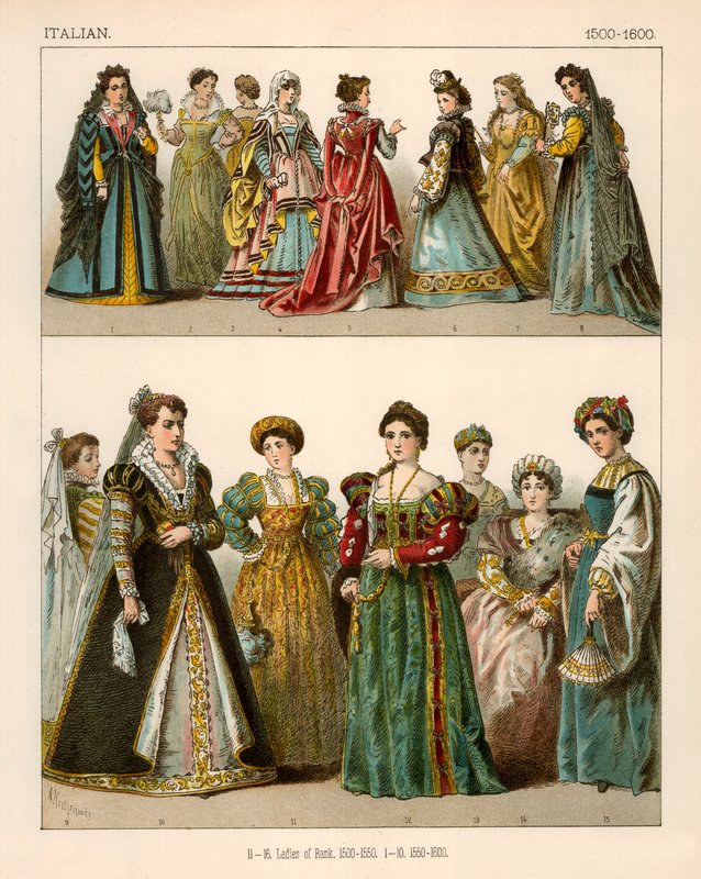 Italiensk kostume 1500-1600 af Albert Kretschmer