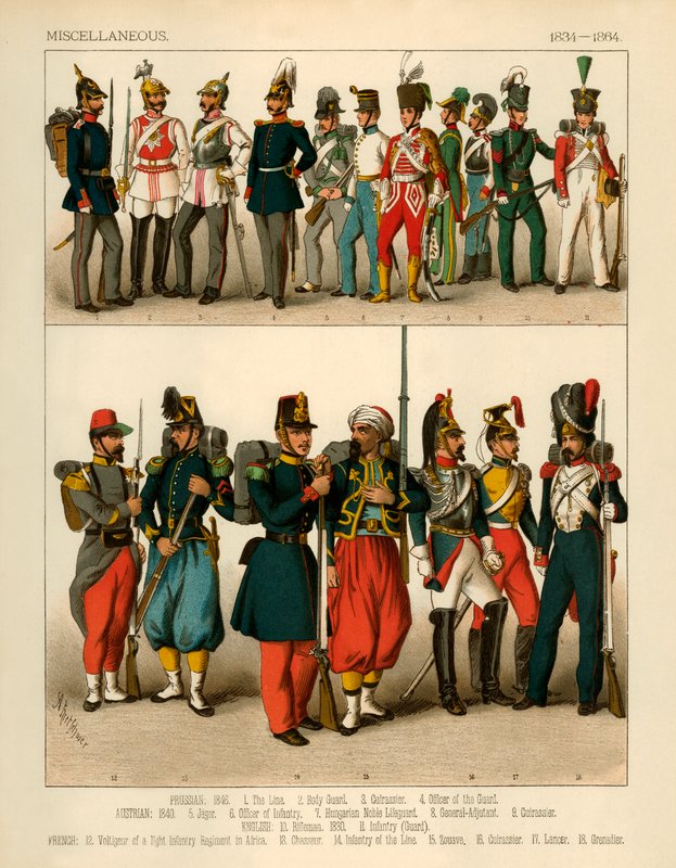 Diverse Kostumer 1834-1864 af Albert Kretschmer