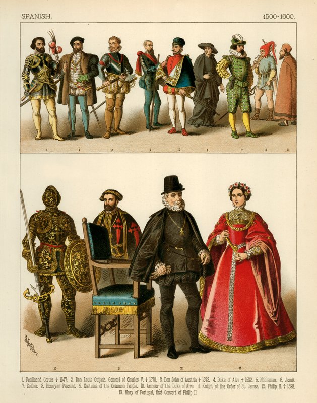 Spansk Kostume 1500-1600 af Albert Kretschmer