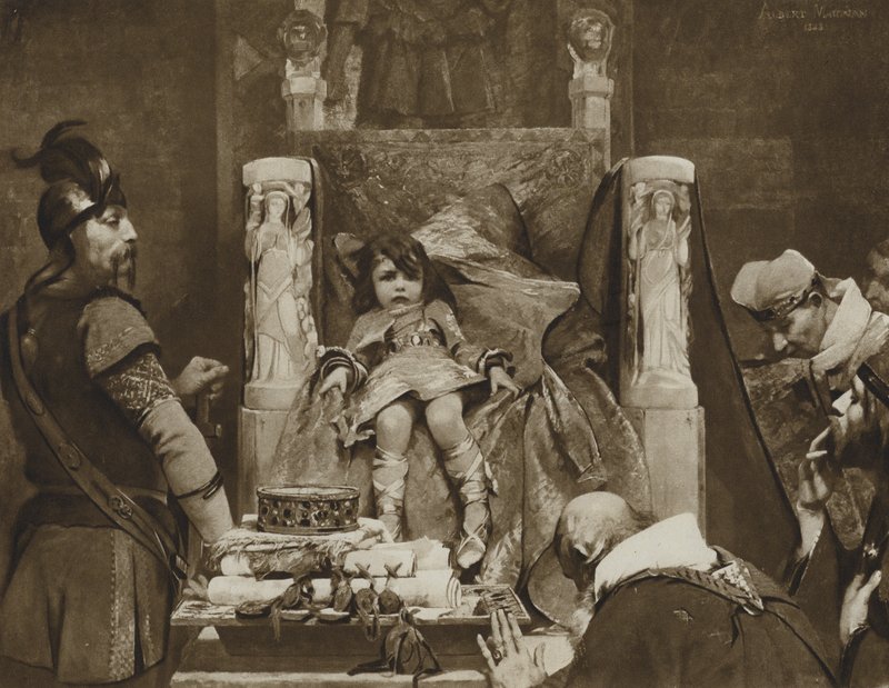 Clovis II, The Boy Kind of the Franks (litho) af Albert Pierre René (after) Maignan