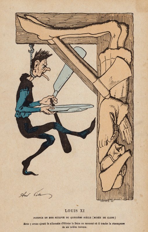 Ludvig XI, konge af Frankrig (koloreret stik) af Albert Robida