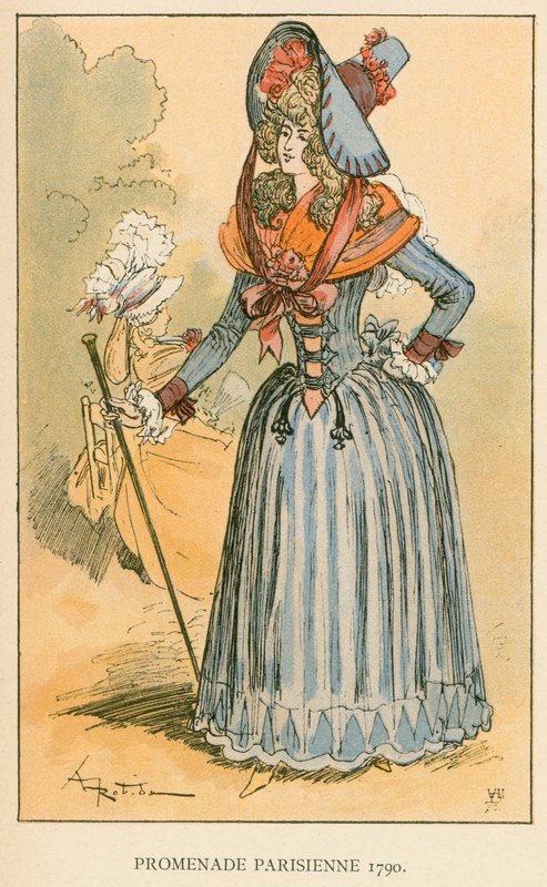 Pariserpromenaden 1790 af Albert Robida
