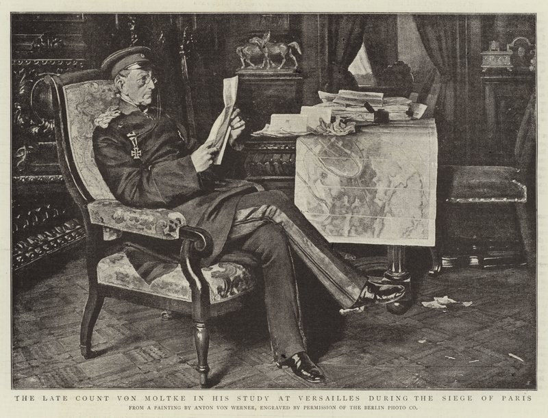 Den afdøde grev von Moltke i sit studie i Versailles under belejringen af Paris af Albert Sauvert