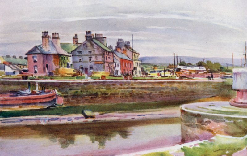 Glasson, on the Lune (farve litho) af Albert Woods