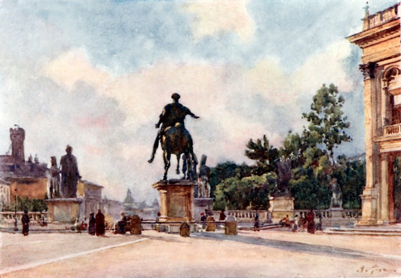 Bronzestatue af Marcus Aurelius på Capitol af Alberto Pisa