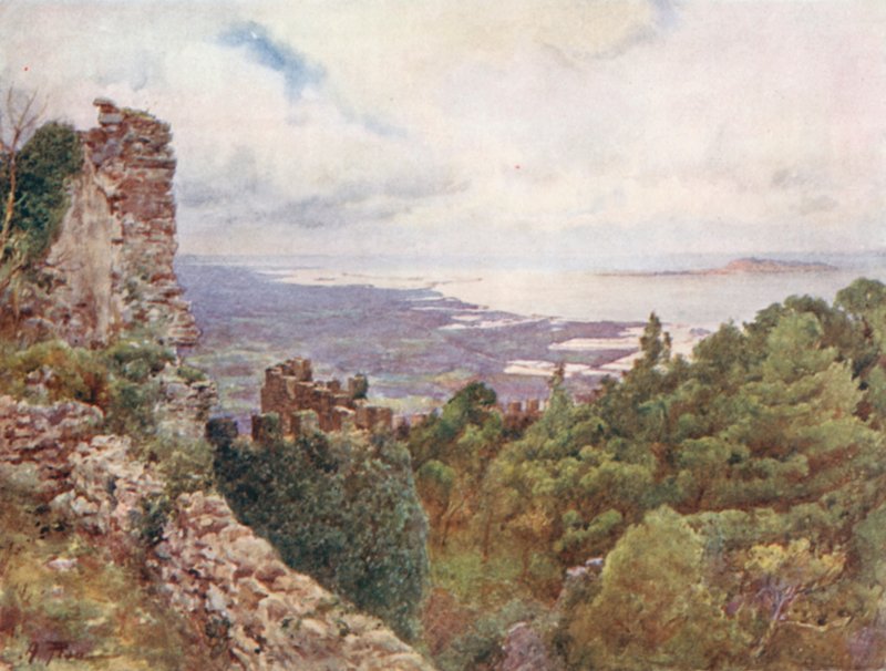 Kyst nær Trapani og øen Aigousa, scene for den romerske flådesejr, 242 f.Kr. af Alberto Pisa
