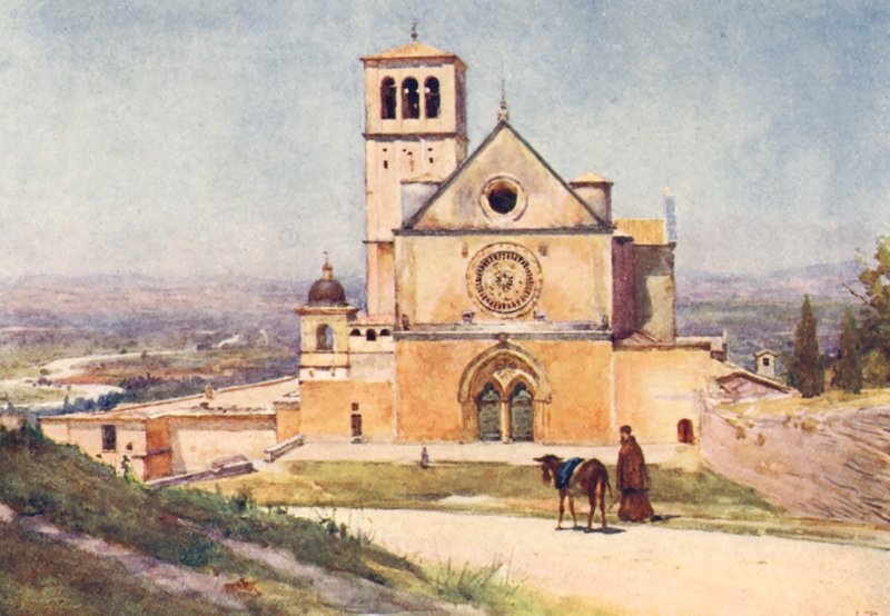 S. Francesco, Assisi (farvelitografi) af Alberto Pisa