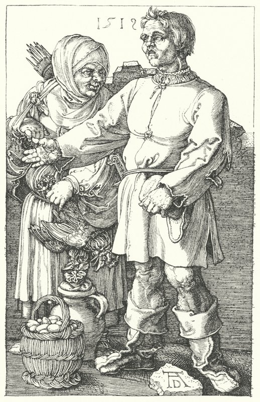 Landmænd, der sælger deres produkter af Albrecht (after) Durer or Duerer
