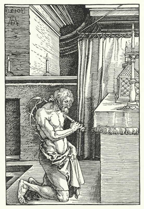 Kong David gør bod (gravering) af Albrecht (after) Durer or Duerer