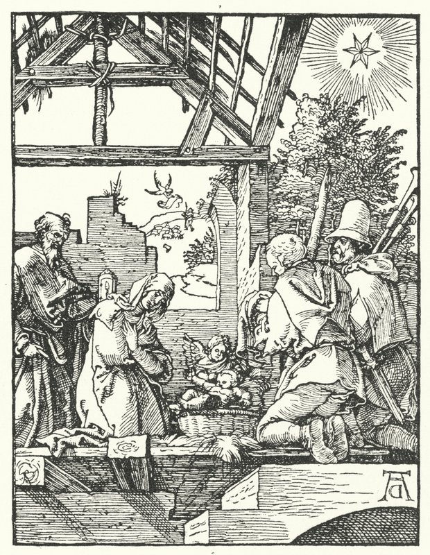 Hyrdernes tilbedelse (gravering) af Albrecht (after) Durer or Duerer
