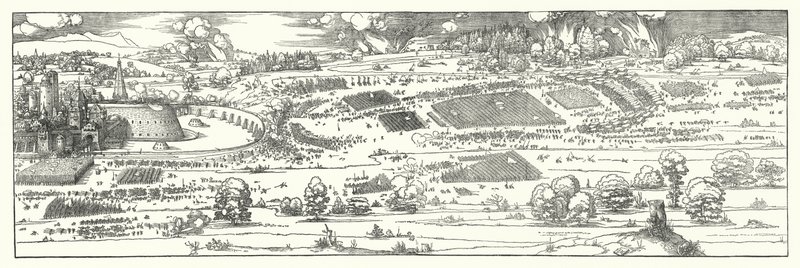 Belejringen af en fæstning (gravering) af Albrecht (after) Durer or Duerer